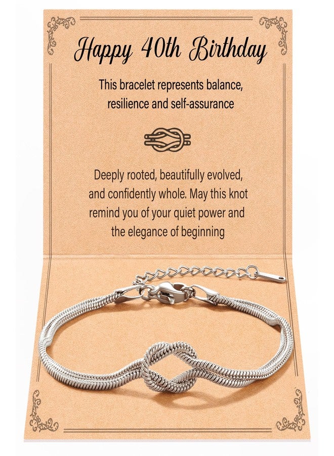 Tarsus 40th Birthday Gifts Women Love Knot Bracelet Happy 40 Year Old 40th Birthday Decorations Gifts for Women - Image 1